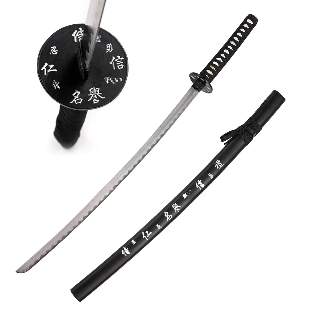 Espada Bushido Katana hecha a mano negra Samurai japonés real