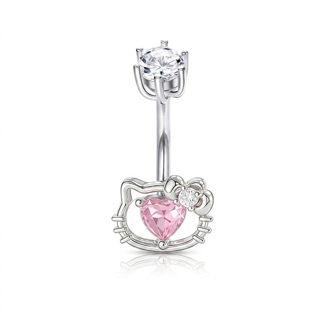 Gatto dal cuore rosa