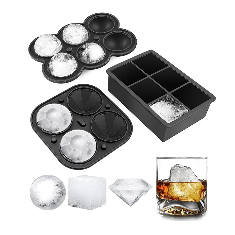 Molde de silicone para bandeja de cubos de gelo, molde quadrado personalizado com 6 cavidades para bolo, molde para cerveja e uísque, feito à mão, com várias cores para escolher