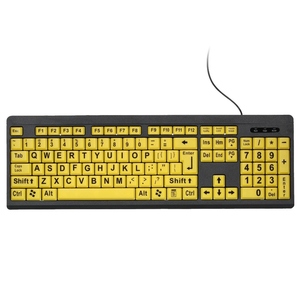 Cablato USB grande stampa tastiera del Computer per gli utenti ipovedenti ad alto contrasto tasti 104 lettere per gli uomini anziani - Product Image 1