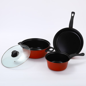 热卖家用厨具3件套定制烹饪底具锅炊具套装不粘铝炊具套装 - Product Image 4