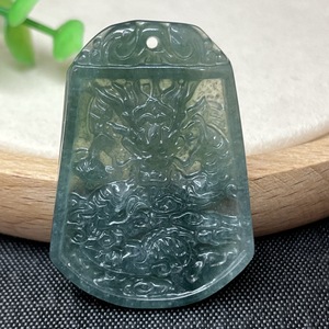 สร้อยคอจี้มังกรหยกธรรมชาติทำด้วยมือหยกจีนฮวงจุ้ย - Product Image 2