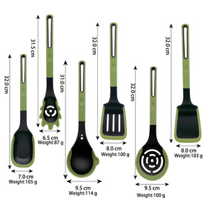 Chất lượng cao 6 Piece Silicone nhà bếp đồ dùng <span class=keywords><strong>Set</strong></span> với nylon xử lý Silicone đồ dùng nhà bếp công cụ - Product Image 5