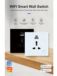 Tuya Ewelink WiFi Zigbee HomeKit madde akıllı evrensel anahtar priz 86 ab USB + C tipi uzaktan Alexa ses kontrolü dokunmatik anahtarı - Product Image 2