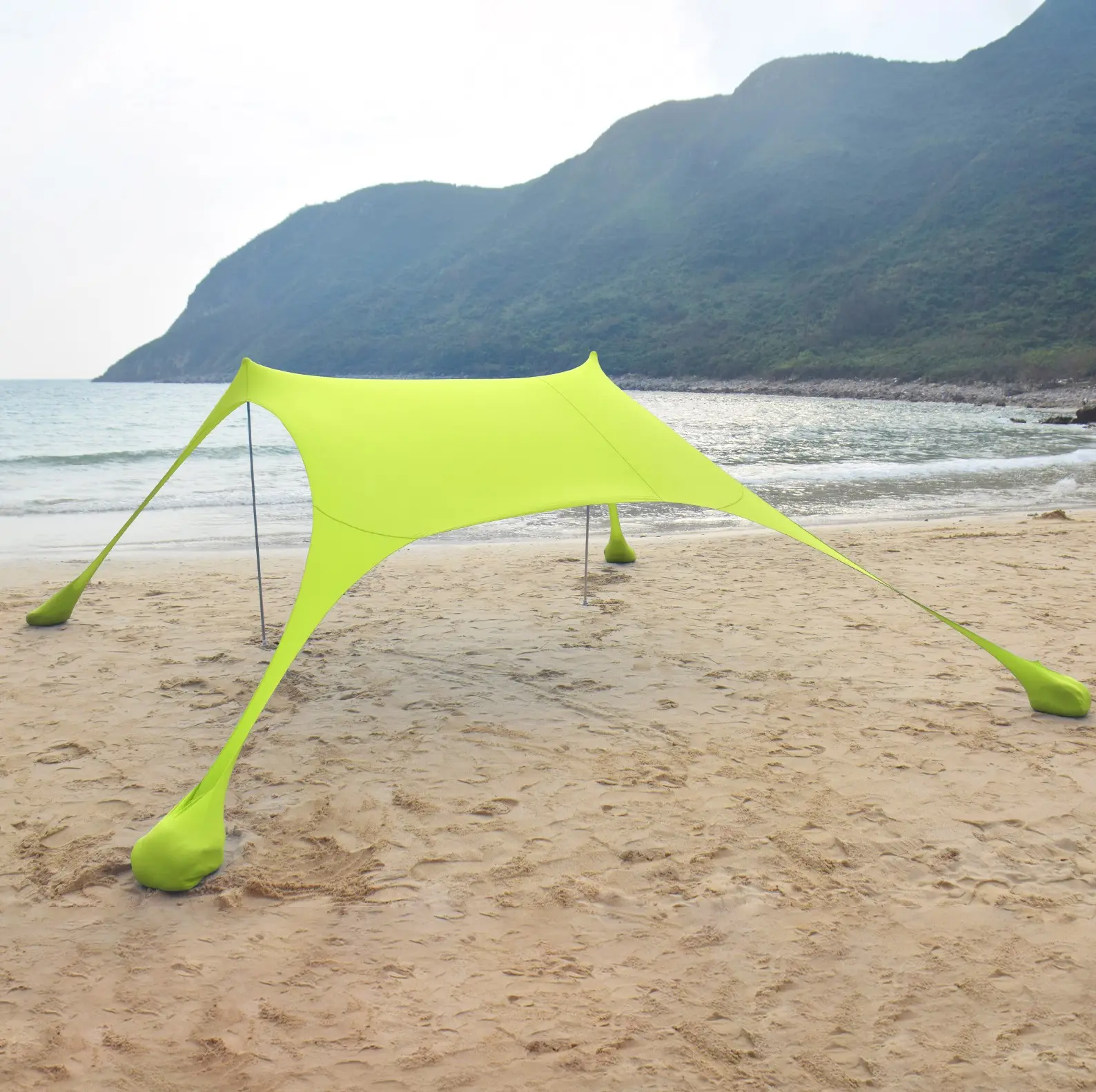 Tenda de praia em spandex, alta qualidade, com sandbag, âncora e pegos, leve, instantânea, pop-up, para praia, sombra