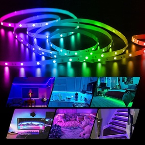LED şerit ışık RGB 5050 5m 300 uzaktan 44K kontrol ve güç adaptörü ile su geçirmez led - Product Image 3