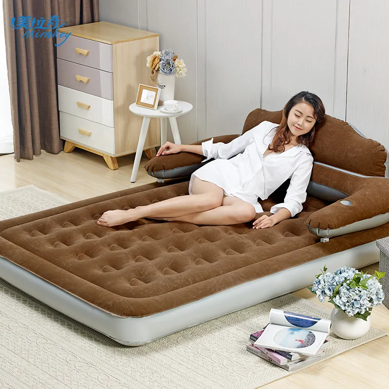 Mirakey роскошный современный надувной матрас для спальни в стиле лофт, Королевский размер, ПВХ надувной матрас с электрическим насосом