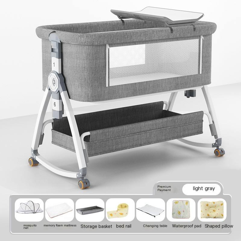 Anti-poussière + matelas + panier + filet + table d'allaitement + couvre-lit