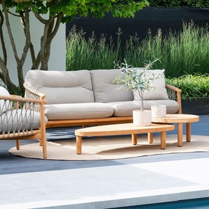 Timless Thiết kế phổ biến rắn khung gỗ giọng Bảng đồ nội thất ngoài trời Vườn <span class=keywords><strong>sofa</strong></span> đi văng và tếch Ghế phòng chờ - Product Image 2