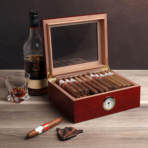 גבוהה עץ ארז סיגר <span class=keywords><strong>humidor</strong></span> תיבת תבואה באיכות גבוהה עם hegometer לחות וללכה טכניקה