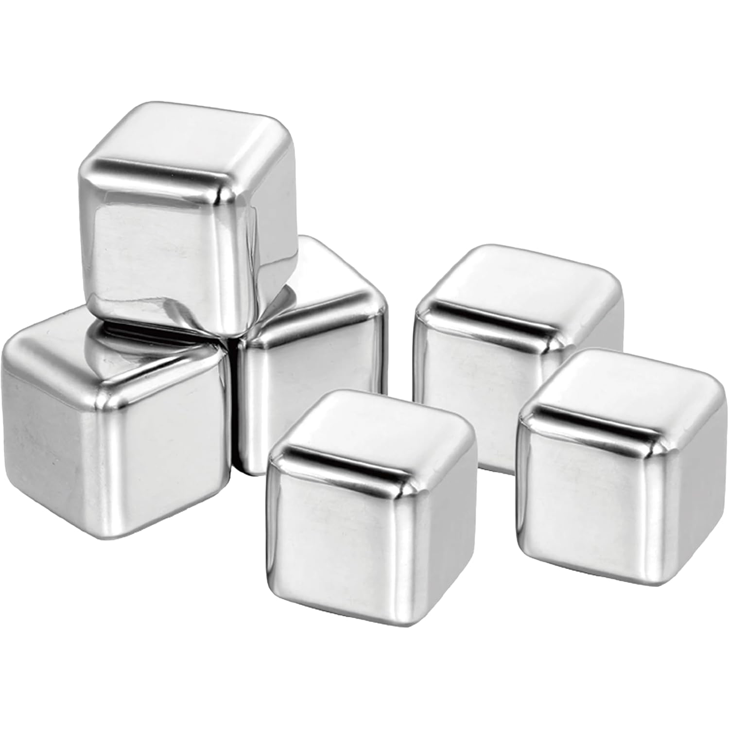 Silver ice cube, single piece