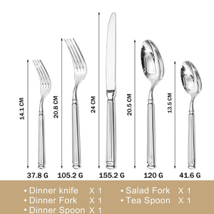 La Mã Thiết Kế Trụ Cột Bạc Bắc Âu Vàng Flatware Muỗng Nĩa Dao Thép Không Gỉ Thiết Lập Dao Kéo Cho Đám Cưới - Product Image 2