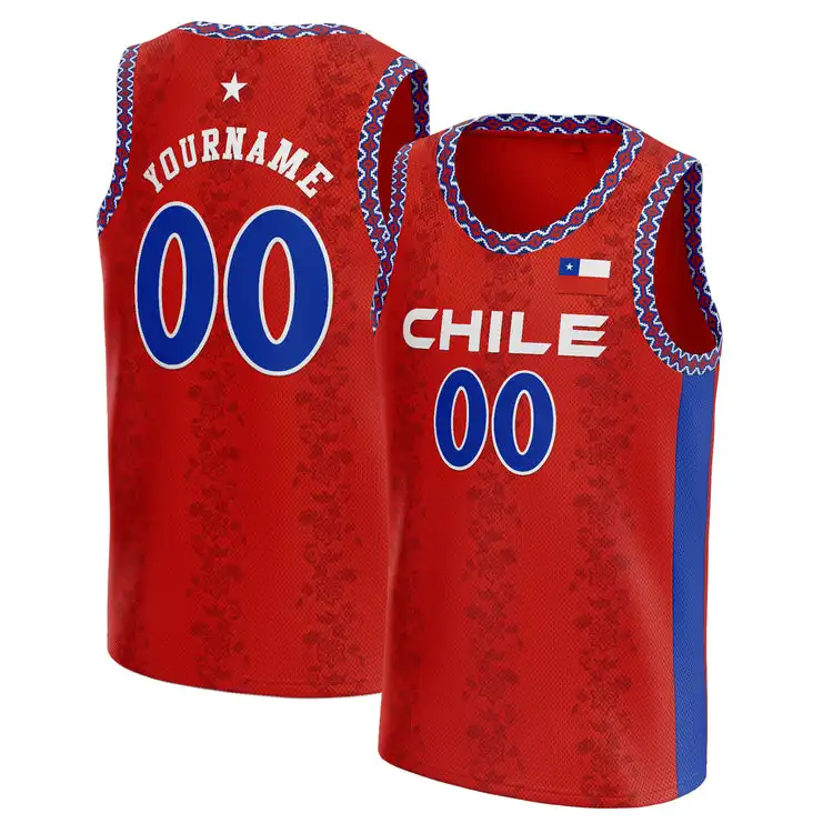 Camiseta de baloncesto de Chile personalizada, chaleco deportivo y cómodo para niños, chalecos de baloncesto vibrantes recreativos para niños al por mayor