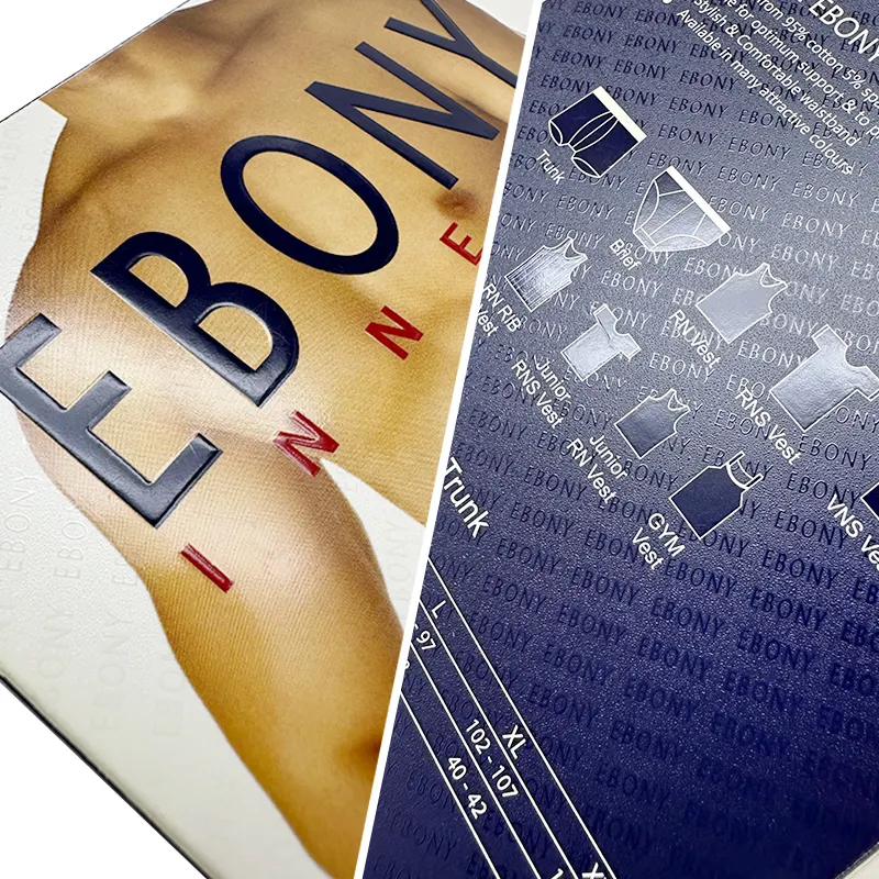 Soutien-gorge sexy Boîte cadeau pour sous-vêtements Boîte en papier strié imprimé Boîte en papier écologique avec revêtement UV et logo personnalisé gaufré