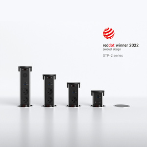 工厂自动提升型弹出插座隐藏嵌入式旋转21w无线充电电源板4 USB 4弹出插座插座 - Product Image 1