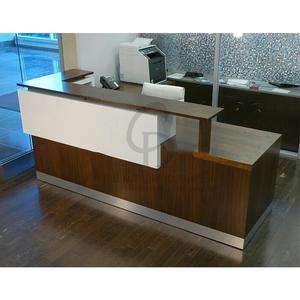 Custom Modern Fashion Long Reception Desk para Office ou Company Salon Comercial <span class=keywords><strong>Front</strong></span> Desk Commercial Showcase