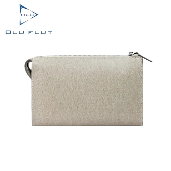 Blu flut Handmade borse in vera pelle slim fashion pochette da uomo in pelle di mucca
