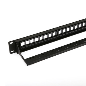 1U 24 puertos UTP sin blindaje sin carga montaje en rack 110 tipo 568A 568B Compatible 19 pulgadas Panel de conexión en blanco - Product Image 6