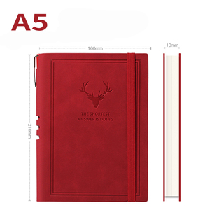 Individuelles Logo pu einfarbiges Lederebuch Schulstoßpapier Notizblock Schreibtagebuch Zeichenbuch Blatt Notizblock mit Stift - Product Image 1