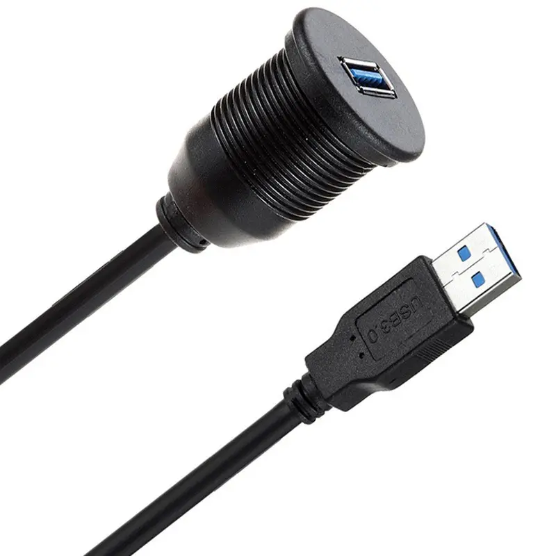 1 metre araba su geçirmez kablo veri kablosu USB3.0 genişletilmiş kablo erkek ve kadın