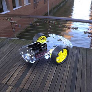 Studie 2WD Motor Smart Robot Auto Chassis Kit mit Acryl Speed Encoder Batterie kasten für Ardui - Product Image 4
