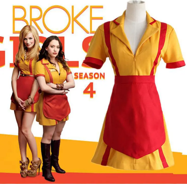 2 Broke Girls Max ballerine cameriere uniforme vestito per le donne ragazze Halloween Party Carnival Cosplay Costume