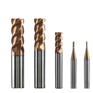 CNC kesici CNC ahşap çalışma makinesi torna makine kesme takımları % 1/2 bakır kaplamalı Tungsten karbür alüminyum <span class=keywords><strong>End</strong></span> Mill için altın - Product Image 2