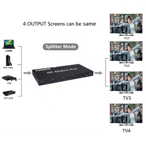Xpup 18Gbps 4k 2.0 3D 1080P支持4至4 HDMI矩阵分离器4x4 HDMI视频矩阵hdmi开关分离器HDCP2.2 HDR 4K 60Hz - Product Image 4