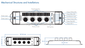 SKYDANCE V4-K 4CH 12-24v发光二极管控制器4旋钮调光器恒压射频rgbw遥控器 - Product Image 4