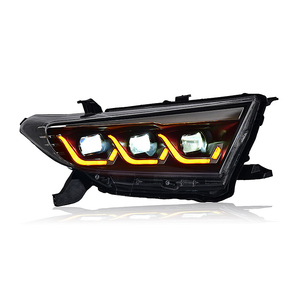 Toyota Highlander farlar için araba stil kafa lambası 2012-2014 Kluger <span class=keywords><strong>LED</strong></span> far DRL projektör Lens otomotiv aksesuarları