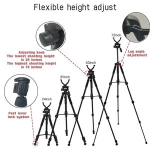 Tripod berburu portabel, tongkat penyesuaian, kolom tengah 25 "-68" Panjang kaki dapat disesuaikan, dukungan aluminium, kepala Yoke V - Product Image 2