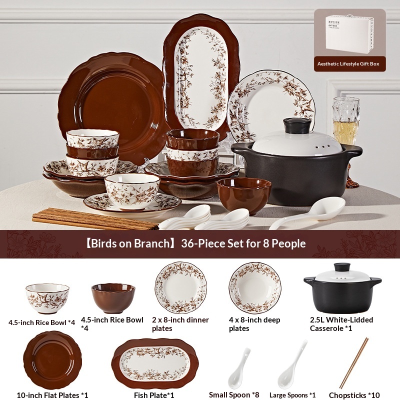 36-piece set with clay pot - gift box