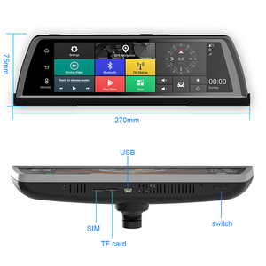 Dash Cam 4G Android 5.1汽车DVR 10 "全触摸360全景摄像头后视镜4 CHs WiFi ADAS GPS导航 - Product Image 2