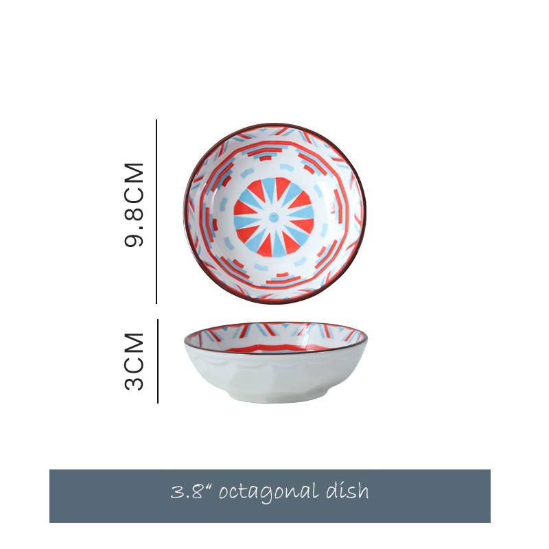 Plat octogonal de 3,8 pouces
