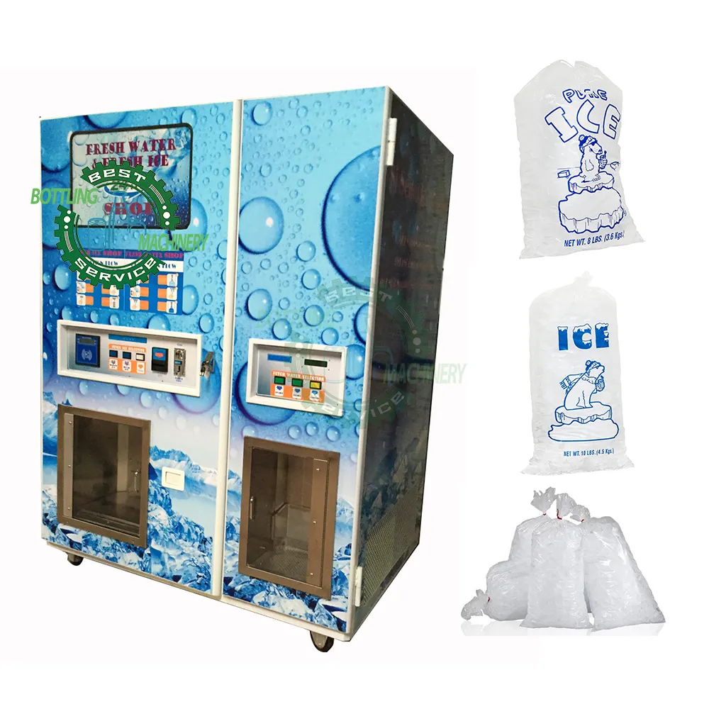 Card Operated convenience store Self-service Intelligent bag ice making machine with water filtration system