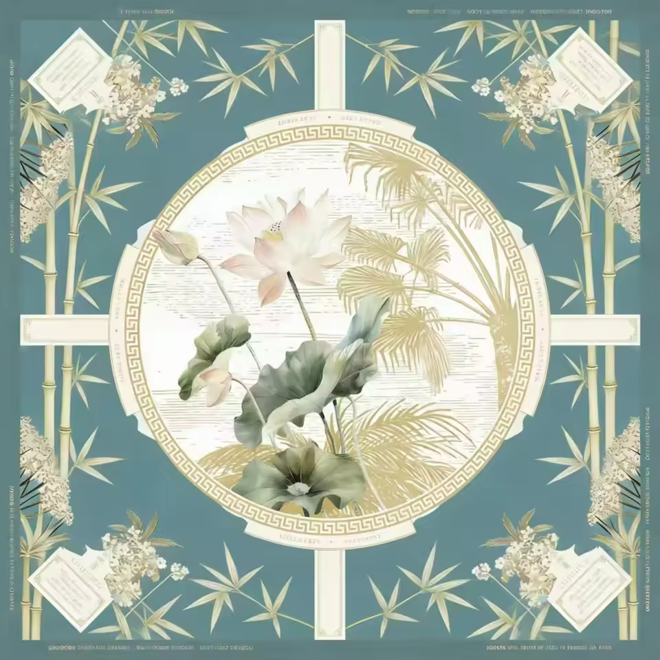Ritmo de loto de bambú verde