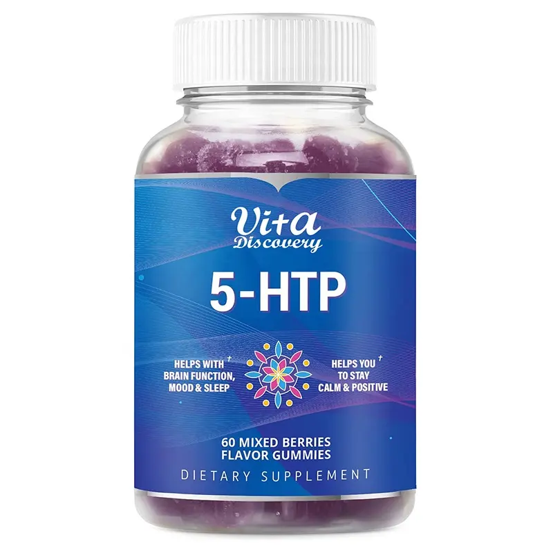 مكمل 5HTP Gummies طبيعي 5HTP مع الكالسيوم ، L-تريبتوفان لتخفيف التوتر يمضغ