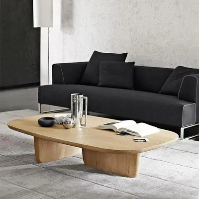 HANYEE Table basse en bois massif salon Table en bois minimaliste personnalité Designer Table à thé carrée moderne