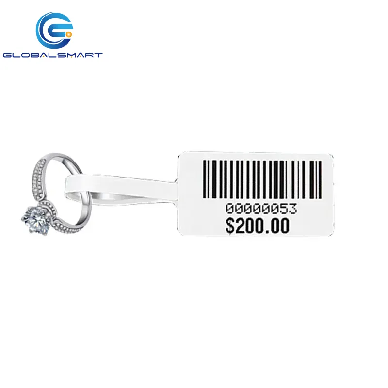 Etiqueta Adhesiva RFID personalizada para joyería, etiqueta con logotipo y código de barras para la contabilidad de inventario