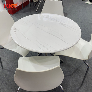 4座餐桌设计亚克力固体表面定制餐桌人造大理石石材餐厅餐桌 - Product Image 2