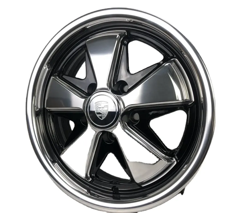 Flyway Fuchs 15X5.5 5X112สำหรับคลาสสิกเก่า VW Bus ประเภท2สีดำเงามือภาษาโปลิชคำ