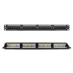 Personalización Cat6 Panel de conexión de red Montaje en rack 1U 24 puertos RJ45 UTP Datos Cat 6 Ethernet Lan Panel de cable de conexión - Product Image 1