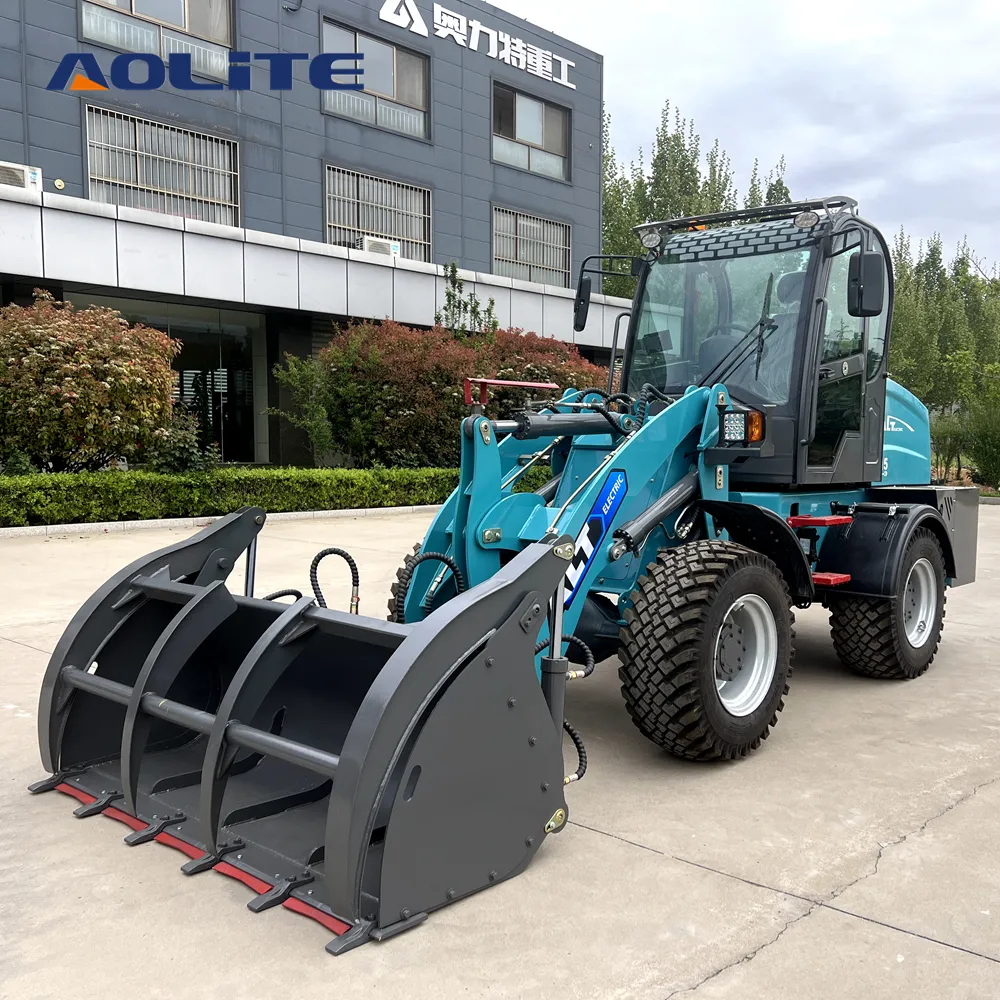 AOLITE E615 china 1500kg electric mini front end compact battery wheel loader top speed front electric wheel loaders