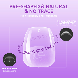 Yeni stil tırnak manikür kısa yuvarlak tırnak ipuçları tam kapak kolay uygula kapalı ıslatın hasar çivi - Product Image 2