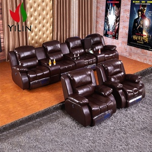 Moderne Leders essel für Heimkino Familien wohnzimmer und Filmkino Elegante Metallrahmen-Sof amöbel - Product Image 4