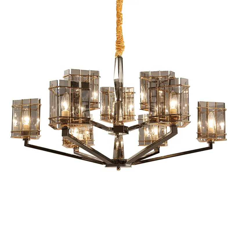 Simig-lámpara colgante moderna con estructura de metal, candelabro de cristal con diseño artístico de lujo, importado de china