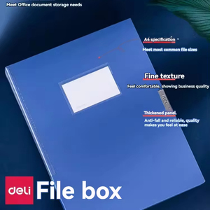 Deli 5615 <strong>File</strong> <strong>Box</strong> A4 <strong>File</strong> <strong>Box</strong> 35mm Blue 1 Plastic Thickened Vertical Large Capacity <strong>Folder</strong> Office Sorting and Sorting - Product Image 4