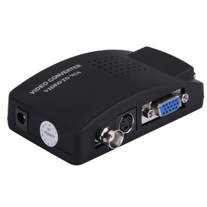 Convertidor de vídeo BNC a VGA, entrada de S-Video a salida VGA, compatible con PAL/NTSC, fácil de instalar y operar