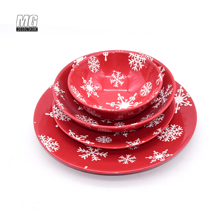 Christmas Stoneware Porcelain dishes Sets New Arrived dishes Sets Classic Style Croctery ceramic dinner plates set of 6