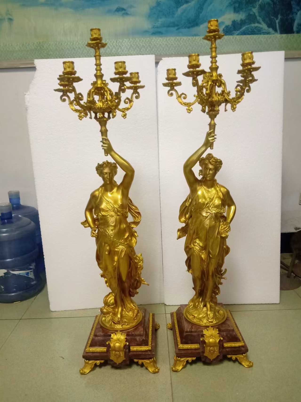 Gilt Gold with Red marble